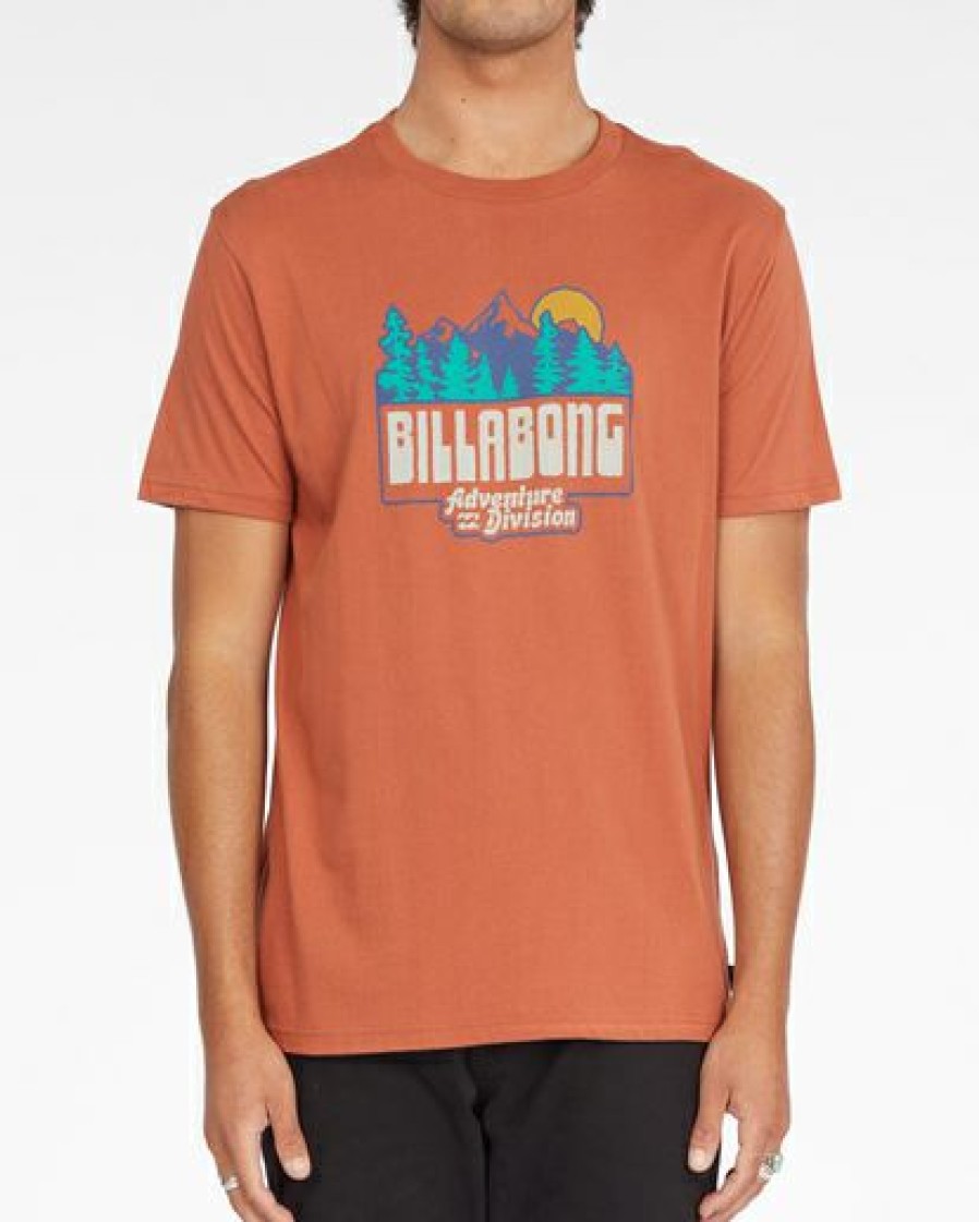 Tees * | Billabong Woodland Short Sleeve T-Shirt Rust Rust (Rst)