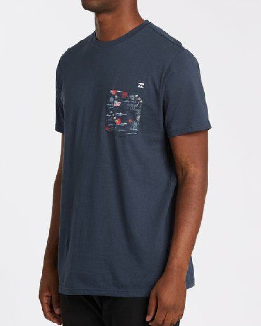 Tees * | Billabong Team Pocket Short Sleeve T-Shirt Navy Navy (Nvy)