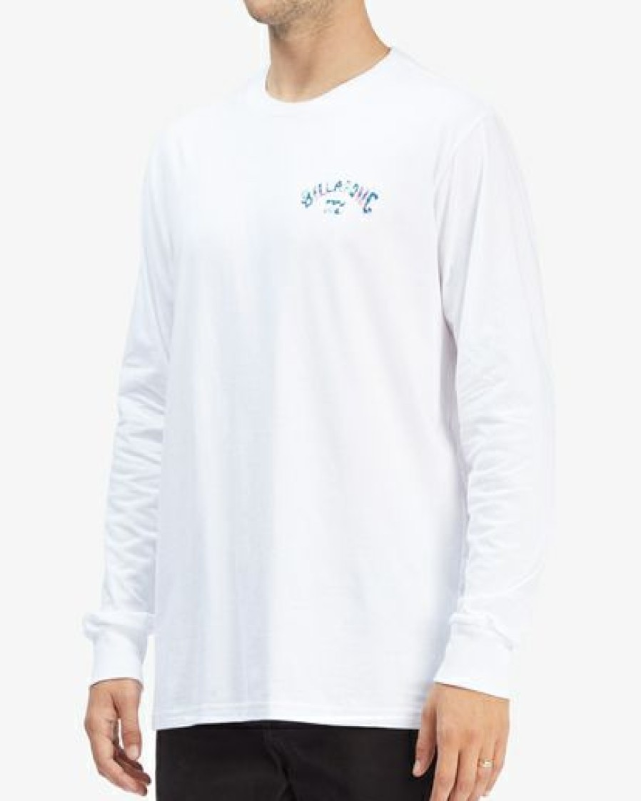 Tees * | Billabong Arch Fil Long Sleeve T-Shirt White White (Wht)