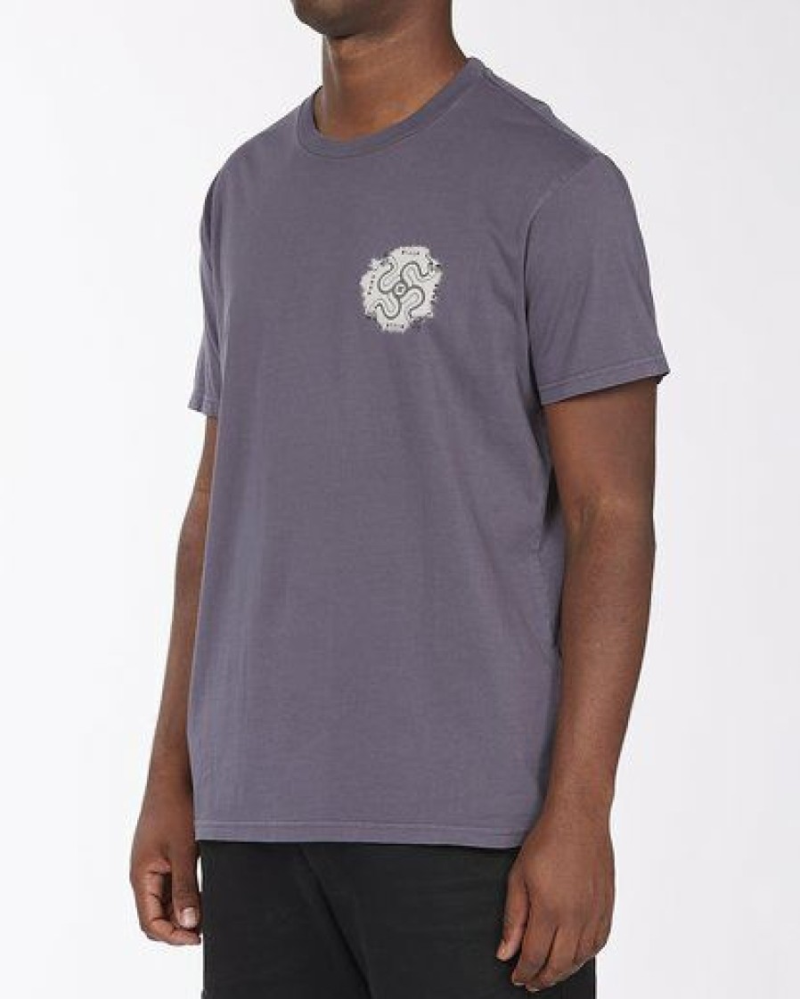 Tees * | Billabong Dye Cut Short Sleeve Wave Washed T-Shirt Char Char (Crc)