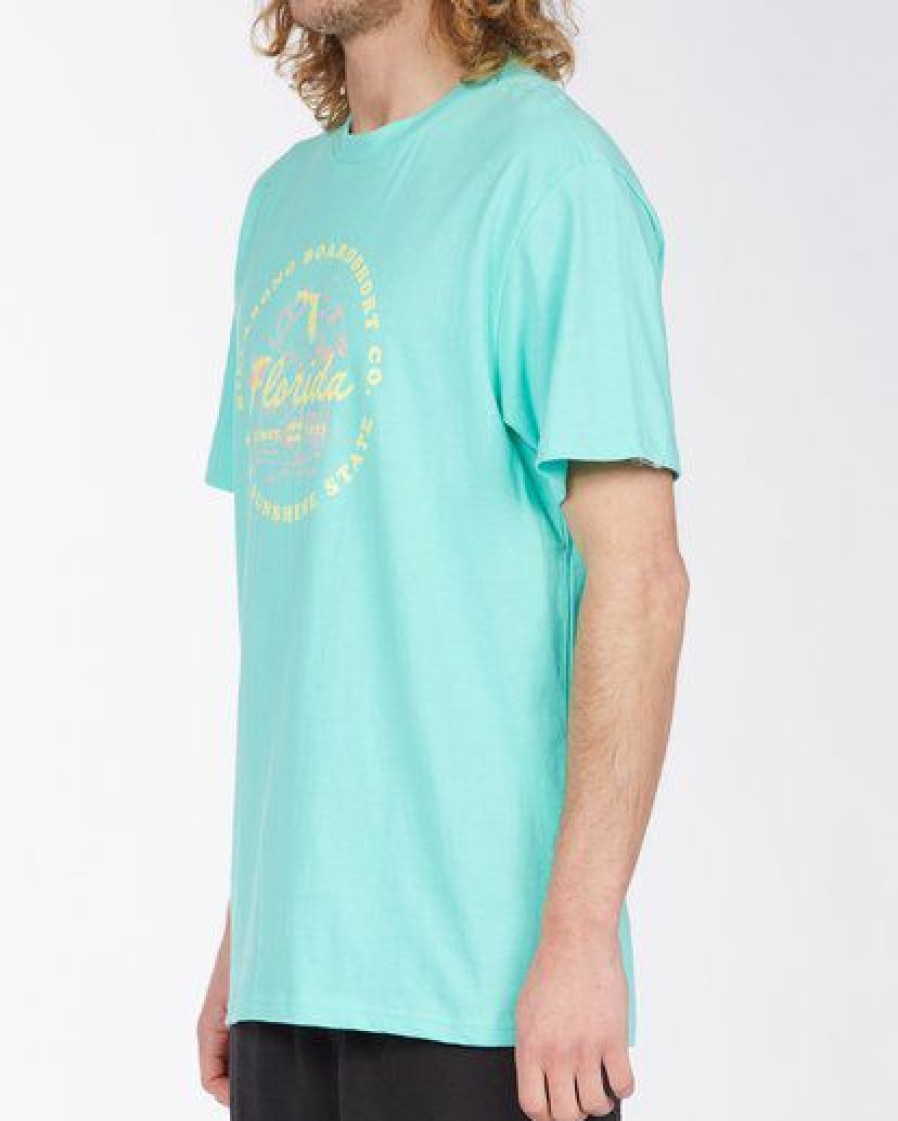 Tees * | Billabong Seal Florida Short Sleeve T-Shirt Light Aqua Light Aqua (Laq)