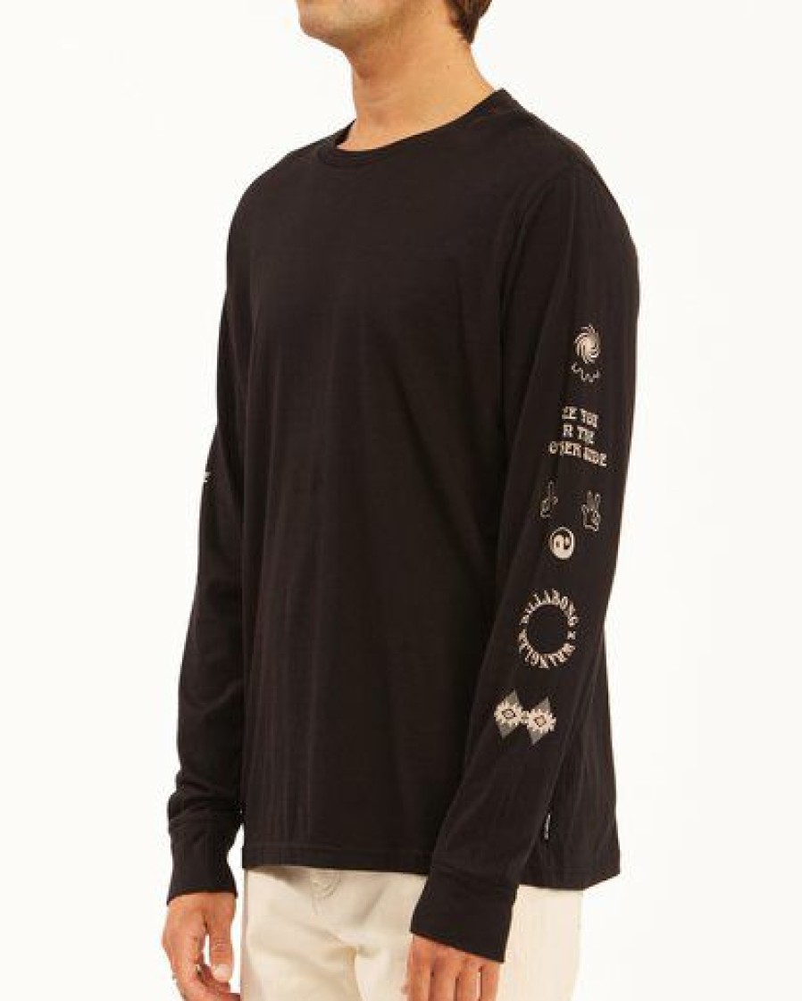 Billabong X Wrangler * | Billabong Wrangler Dreamer Long Sleeve T-Shirt Black Black (Blk)