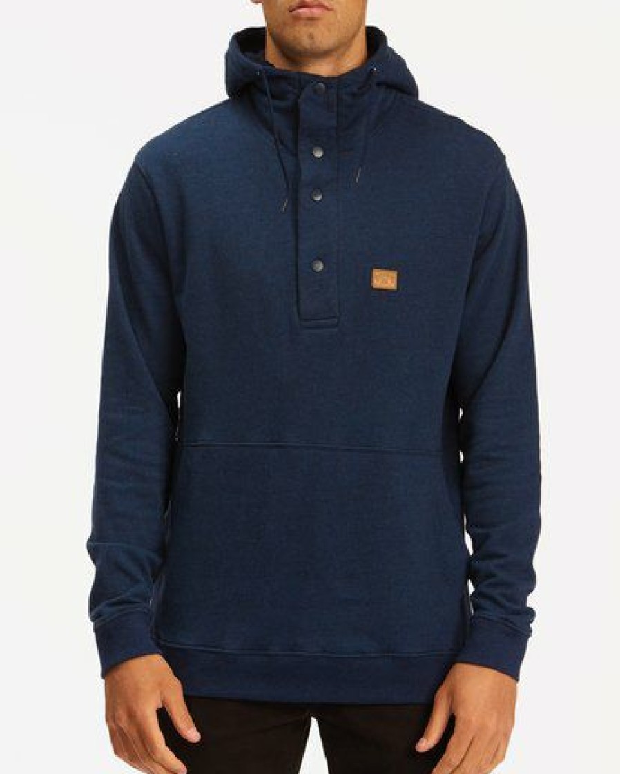 Fleece * | Billabong Hudson Henley Pullover Hoodie Fog