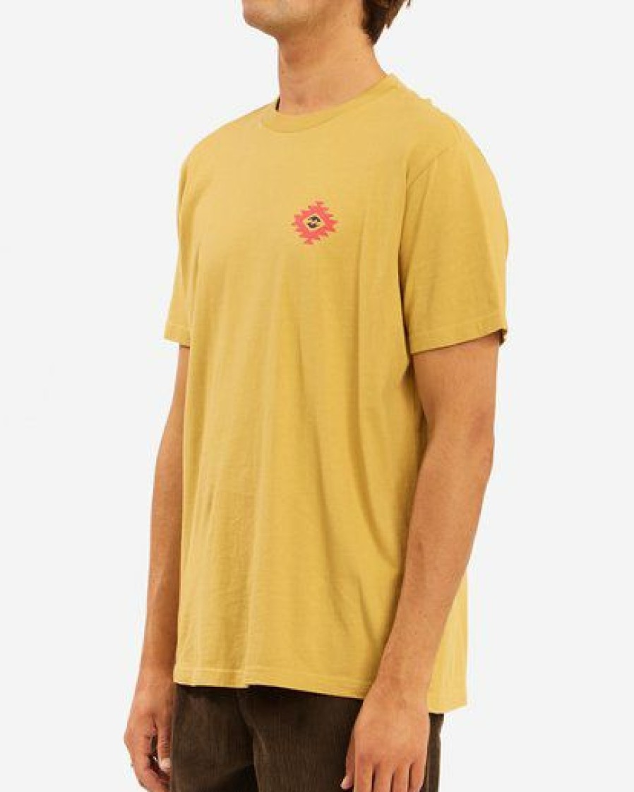 Billabong X Wrangler * | Billabong Wrangler Eclipse Short Sleeve T-Shirt Mustard Mustard (Mus)