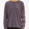 Tees * | Billabong Sun Burn Tie-Dye Long Sleeve T-Shirt Char Char (Crc)