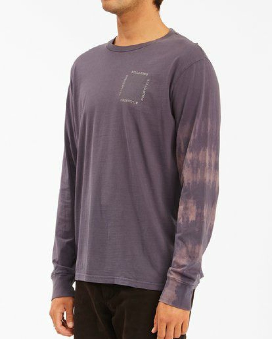 Tees * | Billabong Sun Burn Tie-Dye Long Sleeve T-Shirt Char Char (Crc)